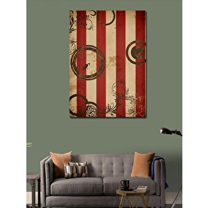 Kanvas Tablo Kırmızı Beyaz Soyut Çizgiler 70x100 cm
