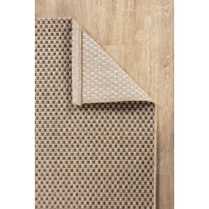 Sisaluna 4442 Bej Jüt Tabanlı Modern Dokuma Kilim Sisal Hasır Halı