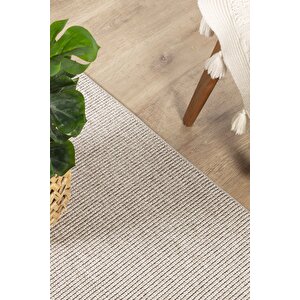 Loopy 5551 Bej Yumuşak Dokulu Bukle Modern Salon Mutfak Koridor Halısı Tozumaz Örgü Makine Halısı 120x180 cm