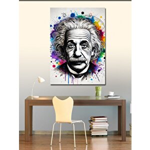 Kanvas Tablo Einstein Ve Soyut Renkler 100x140 cm