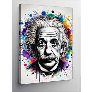 Kanvas Tablo Einstein Ve Soyut Renkler 50x70 cm