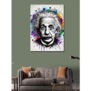 Kanvas Tablo Einstein Ve Soyut Renkler 50x70 cm
