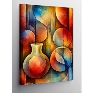 Kanvas Tablo Renkli Soyut Vazo Sanatı 70x100 cm