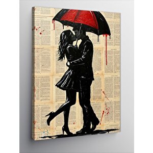 Kanvas Tablo Şemsiyeli Romantik Aşk 70x100 cm
