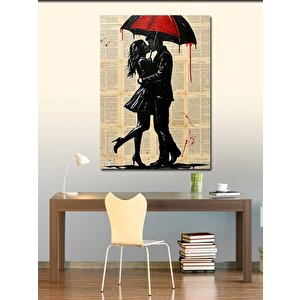 Kanvas Tablo Şemsiyeli Romantik Aşk 70x100 cm
