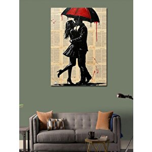 Kanvas Tablo Şemsiyeli Romantik Aşk 70x100 cm