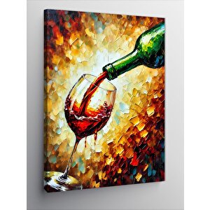 Kanvas Tablo Kadehe Dökülen Şarap 70x100 cm