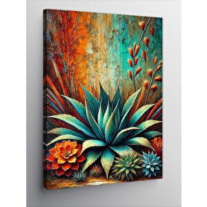 Kanvas Tablo Sukulent Bahçesi Ve Renkler 70x100 cm
