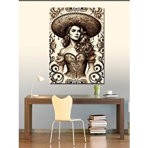 Kanvas Tablo Geleneksel Meksikalı Kadın Portresi 70x100 cm
