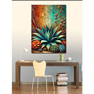 Kanvas Tablo Sukulent Bahçesi Ve Renkler 100x140 cm
