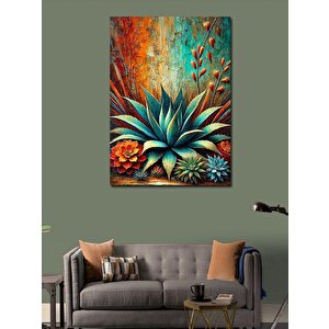 Kanvas Tablo Sukulent Bahçesi Ve Renkler 100x140 cm