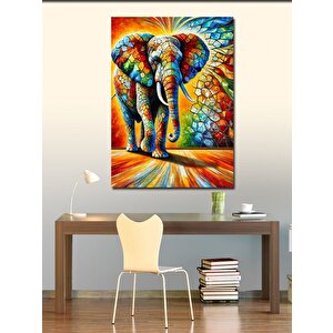 Kanvas Tablo Renkli Soyut Fil Çizimi 70x100 cm
