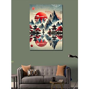 Kanvas Tablo Japon Bahçesi Ve Göl 50x70 cm