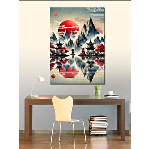 Kanvas Tablo Japon Bahçesi Ve Göl 70x100 cm