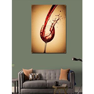 Kanvas Tablo Kadehten Kırmızı Şarap 50x70 cm