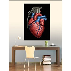 Kanvas Tablo Kalp Ve El Bombası 50x70 cm