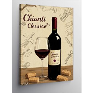 Kanvas Tablo Şarap Şişesi Ve "chianti Classico" Posteri 70x100 cm