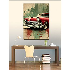 Kanvas Tablo Klasik Kırmızı Araba 70x100 cm