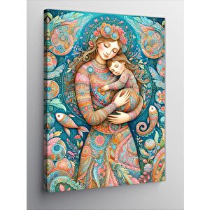Kanvas Tablo Anne Ve Bebek Motifi 70x100 cm