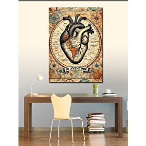 Kanvas Tablo Kalp Haritası Çizimi 100x140 cm