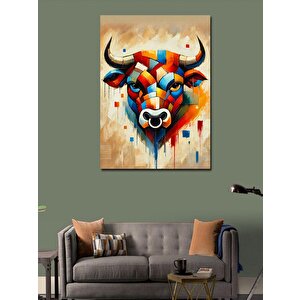 Kanvas Tablo Soyut Boğa Portresi 100x140 cm