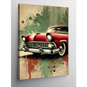 Kanvas Tablo Klasik Kırmızı Araba 50x70 cm