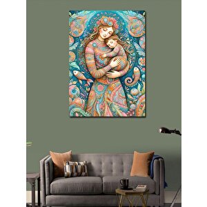 Kanvas Tablo Anne Ve Bebek Motifi 100x140 cm