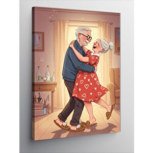 Kanvas Tablo Aşk Ve Yaşlı Çift 100x140 cm