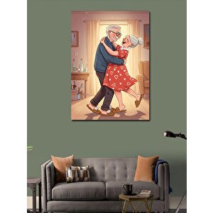 Kanvas Tablo Aşk Ve Yaşlı Çift 100x140 cm