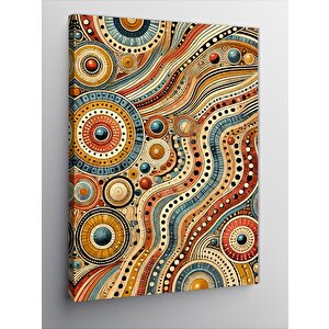 Kanvas Tablo Paisley Deseni Ve Soyut Renkler 100x140 cm