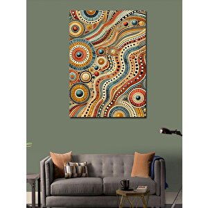 Kanvas Tablo Paisley Deseni Ve Soyut Renkler 100x140 cm