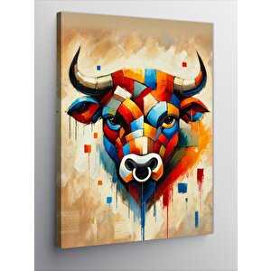 Kanvas Tablo Soyut Boğa Portresi 70x100 cm