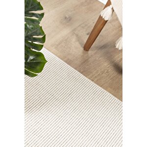 Loopy 5552 Krem Yumuşak Dokulu Bukle Modern Salon Mutfak Koridor Halısı Tozumaz Örgü Makine Halısı 100x200 cm