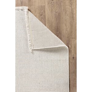 Loopy 5552 Krem Yumuşak Dokulu Bukle Modern Salon Mutfak Koridor Halısı Tozumaz Örgü Makine Halısı 60x100 cm