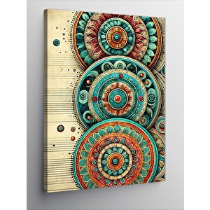 Kanvas Tablo Desenli Yuvarlak Soyut Sanat 50x70 cm