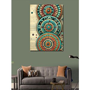 Kanvas Tablo Desenli Yuvarlak Soyut Sanat 50x70 cm