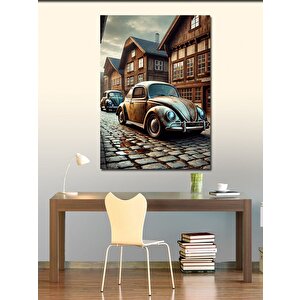 Kanvas Tablo Eski Arabalarla Sokak 70x100 cm