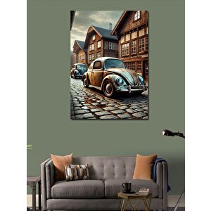 Kanvas Tablo Eski Arabalarla Sokak 70x100 cm
