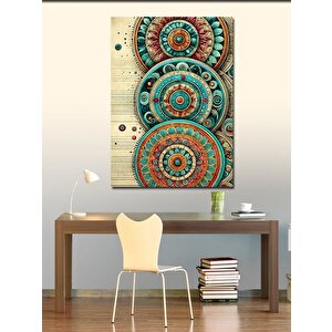 Kanvas Tablo Desenli Yuvarlak Soyut Sanat 100x140 cm