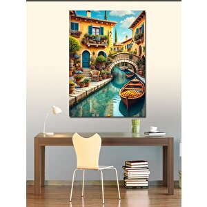 Kanvas Tablo Akdeniz Sokakları Ve Gondol 70x100 cm