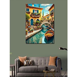 Kanvas Tablo Akdeniz Sokakları Ve Gondol 70x100 cm