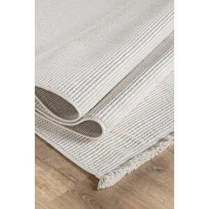 Loopy 5552 Krem Yumuşak Dokulu Bukle Modern Salon Mutfak Koridor Halısı Tozumaz Örgü Makine Halısı