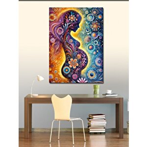 Kanvas Tablo Renkli Spiraller Ve Soyut Sanat 100x140 cm