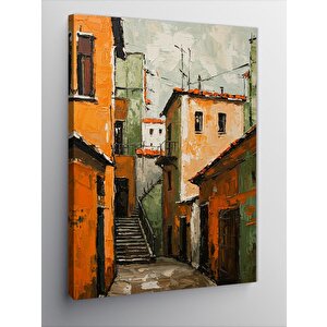 Kanvas Tablo Dar Sokak Ve Binalar 100x140 cm