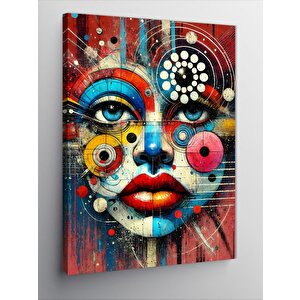 Kanvas Tablo Renkli Soyut Kadın Yüzü 70x100 cm