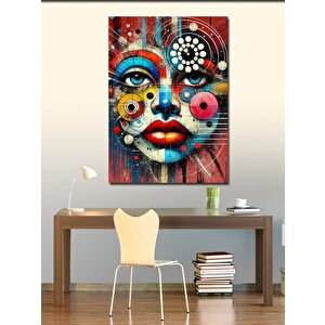 Kanvas Tablo Renkli Soyut Kadın Yüzü 70x100 cm