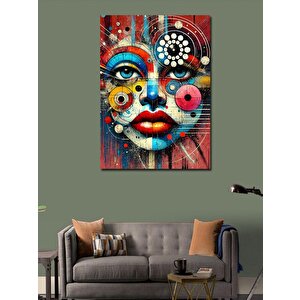 Kanvas Tablo Renkli Soyut Kadın Yüzü 70x100 cm