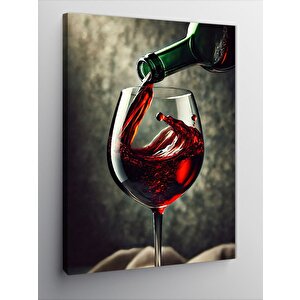 Kanvas Tablo Kırmızı Şarap Dökülüşü 100x140 cm
