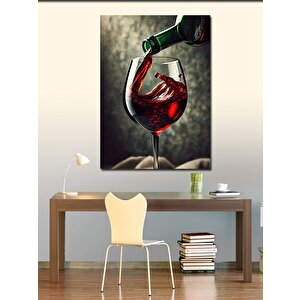Kanvas Tablo Kırmızı Şarap Dökülüşü 100x140 cm