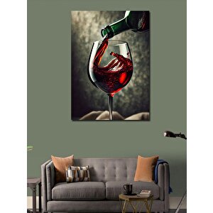 Kanvas Tablo Kırmızı Şarap Dökülüşü 100x140 cm